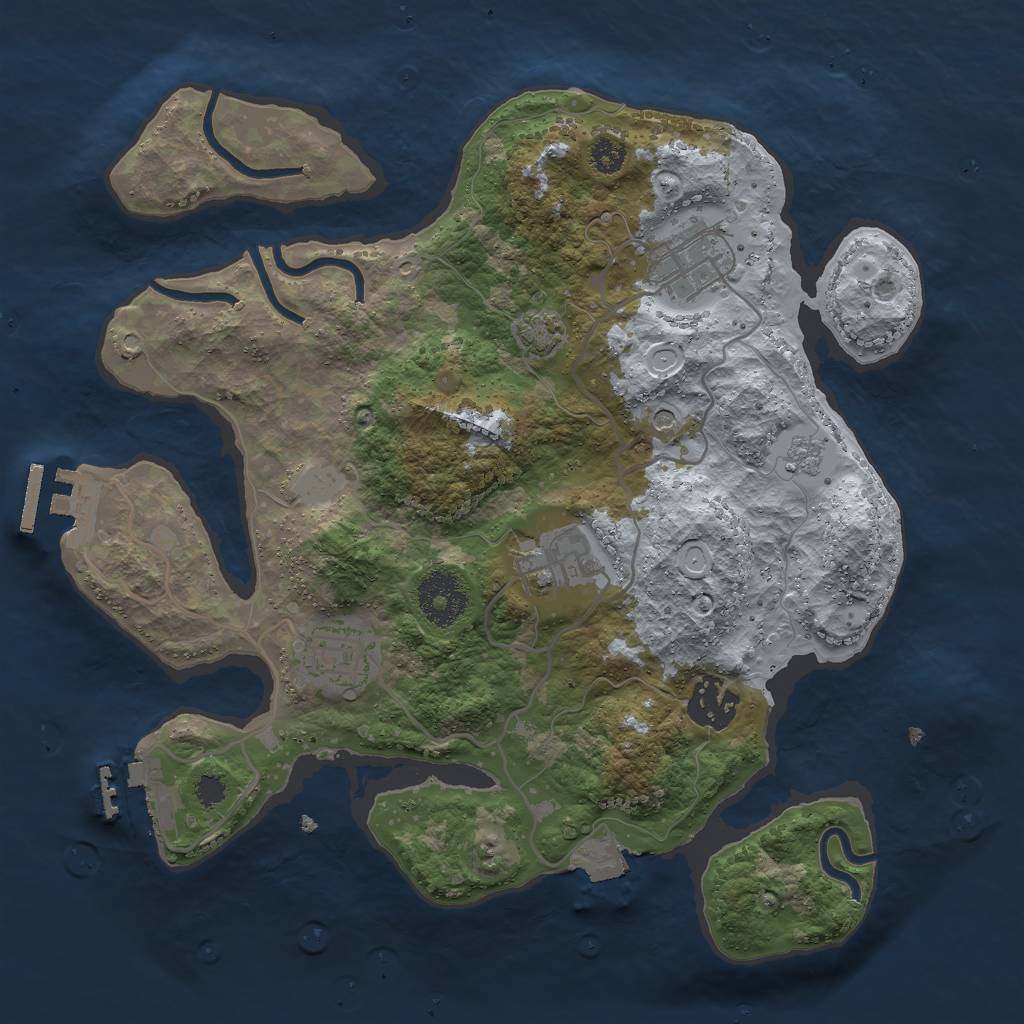 Rust Map: Procedural Map, Size: 3000, Seed: 11682, 12 Monuments
