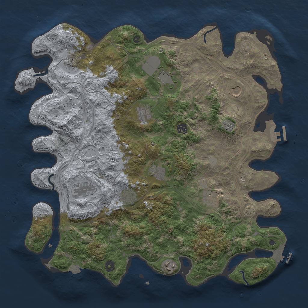 Rust Map: Procedural Map, Size: 4250, Seed: 662863847, 19 Monuments