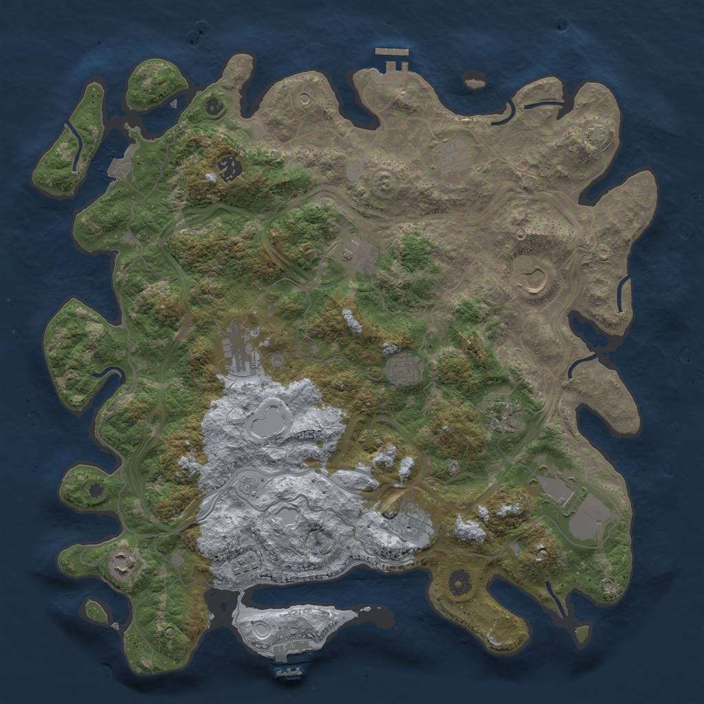 Rust Map: Procedural Map, Size: 4250, Seed: 1933018946, 19 Monuments