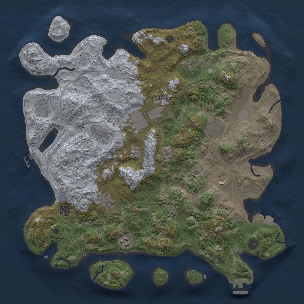 Rust Map: Procedural Map, Size: 4250, Seed: 1994006620, 18 Monuments