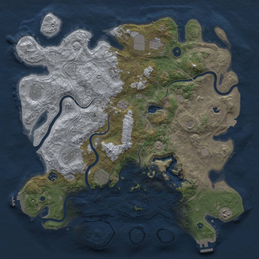 Rust Map: Procedural Map, Size: 4250, Seed: 1994006620, 15 Monuments