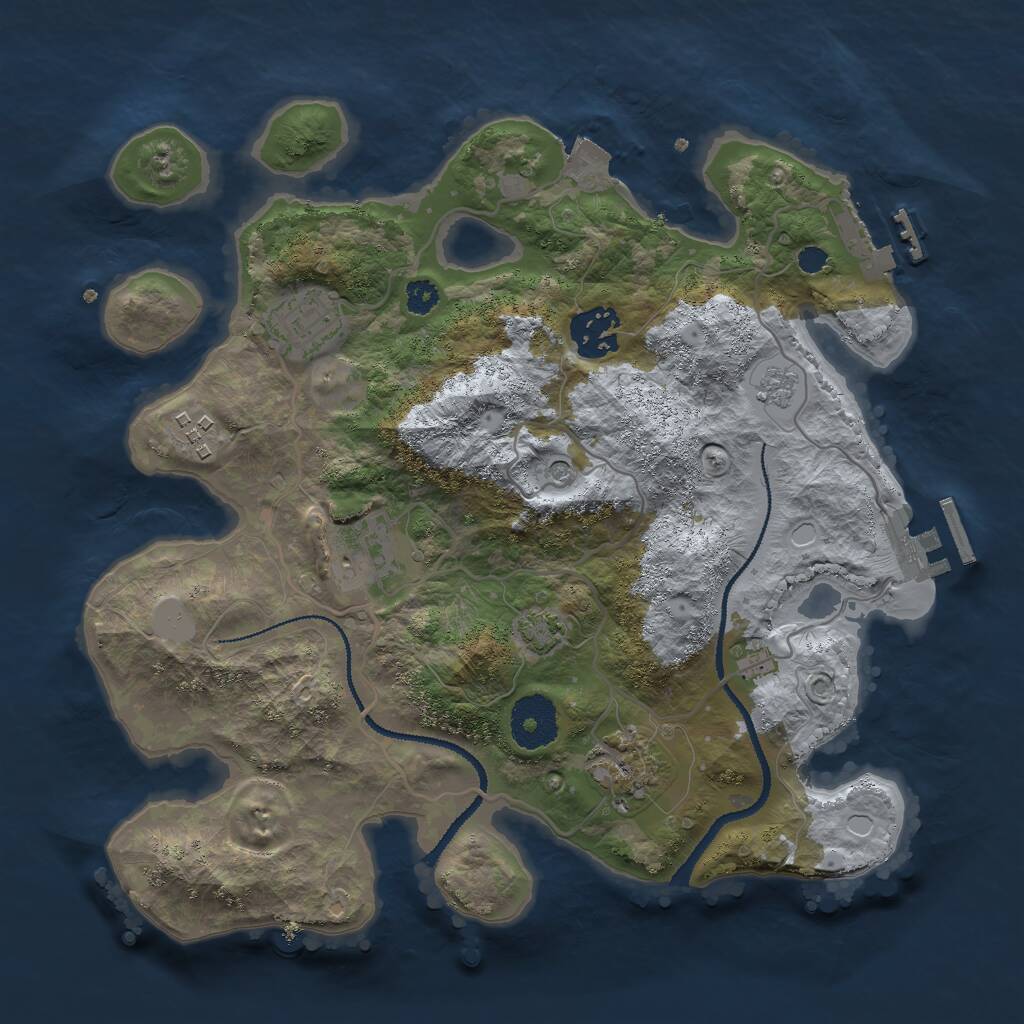 Rust Map: Procedural Map, Size: 3000, Seed: 211954744, 11 Monuments
