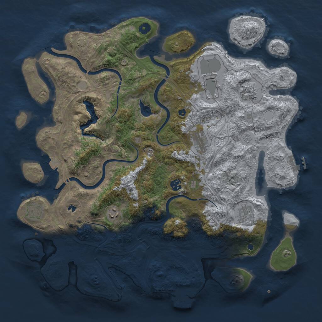 Rust Map: Procedural Map, Size: 4250, Seed: 677449983, 14 Monuments