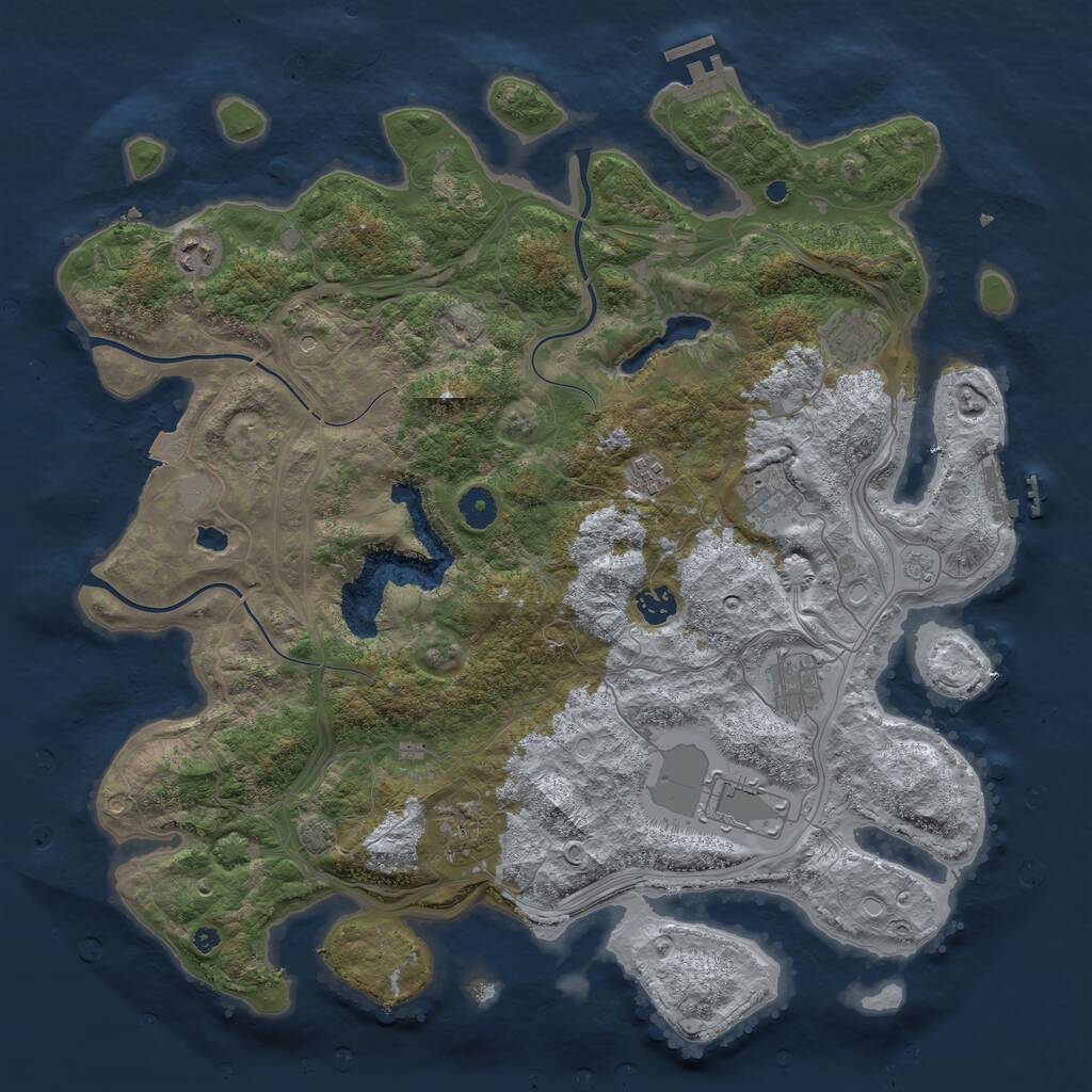 Rust Map: Procedural Map, Size: 4250, Seed: 1789331036, 14 Monuments