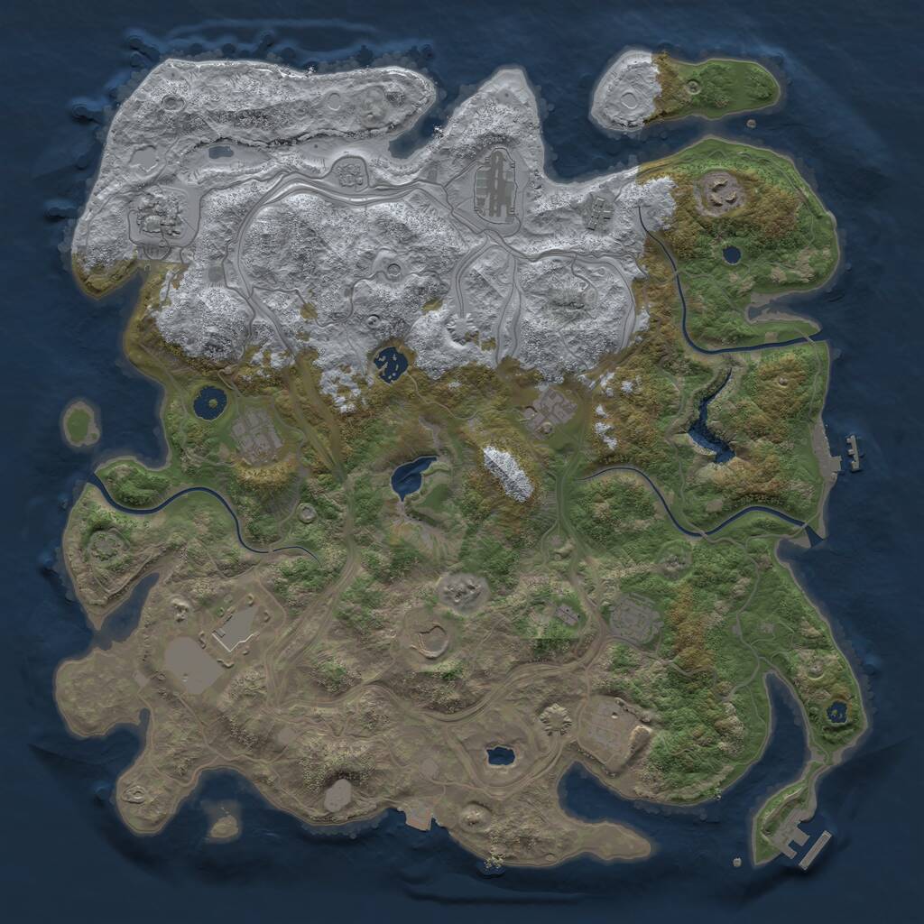 Rust Map: Procedural Map, Size: 4250, Seed: 698532900, 17 Monuments