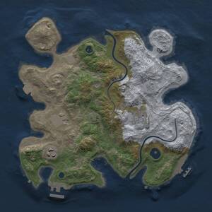 Thumbnail Rust Map: Procedural Map, Size: 3000, Seed: 574102523, 9 Monuments