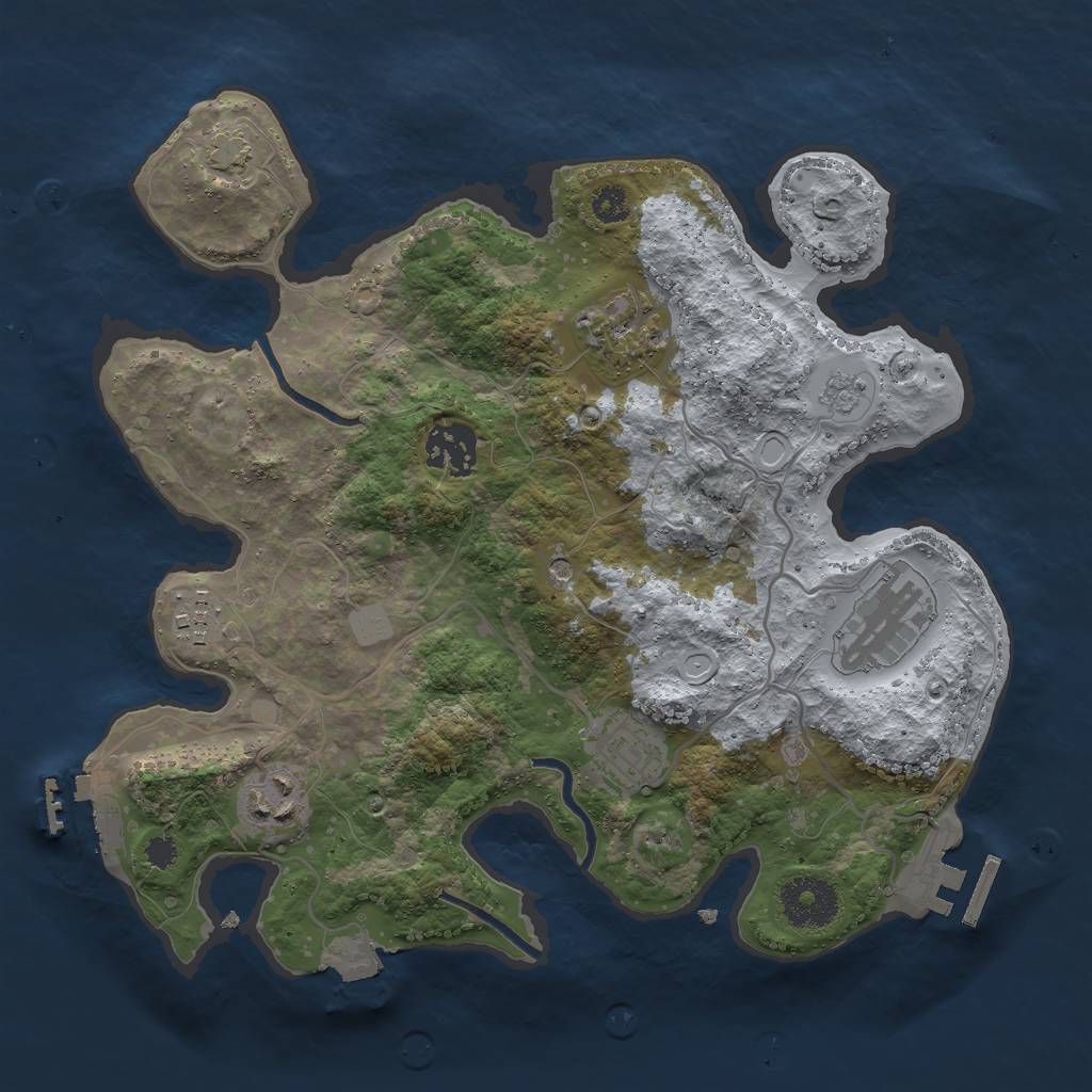 Rust Map: Procedural Map, Size: 3000, Seed: 574102523, 14 Monuments