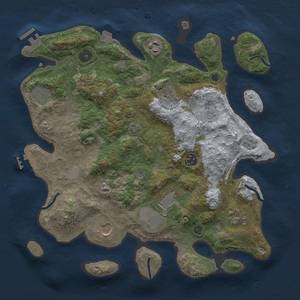 Thumbnail Rust Map: Procedural Map, Size: 3500, Seed: 339030536, 16 Monuments