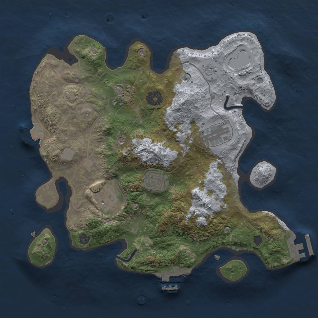 Rust Map: Procedural Map, Size: 3000, Seed: 1538315669, 12 Monuments