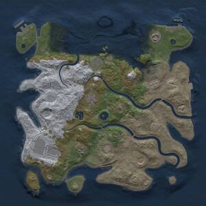 Thumbnail Rust Map: Procedural Map, Size: 3650, Seed: 1415275162, 15 Monuments
