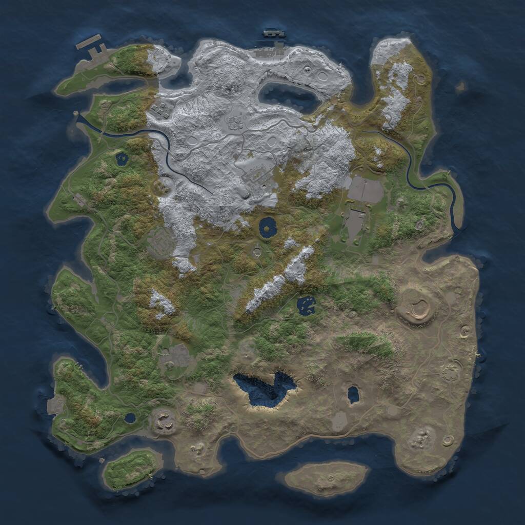 Rust Map: Procedural Map, Size: 4000, Seed: 1811489225, 14 Monuments