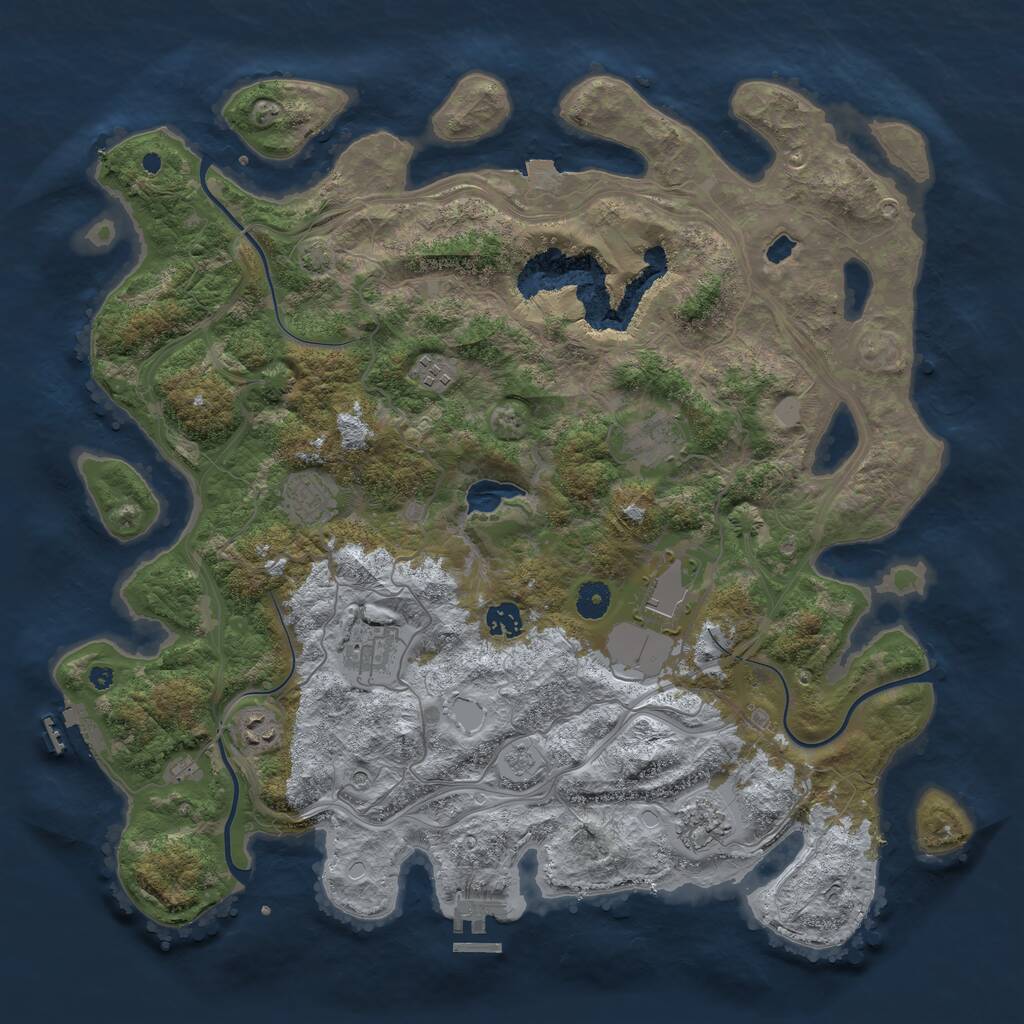 Rust Map: Procedural Map, Size: 4250, Seed: 1718413127, 14 Monuments