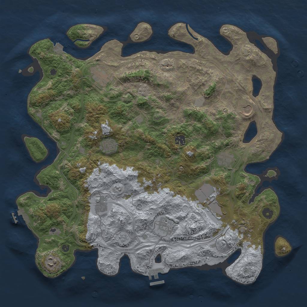 Rust Map: Procedural Map, Size: 4250, Seed: 1718413127, 19 Monuments