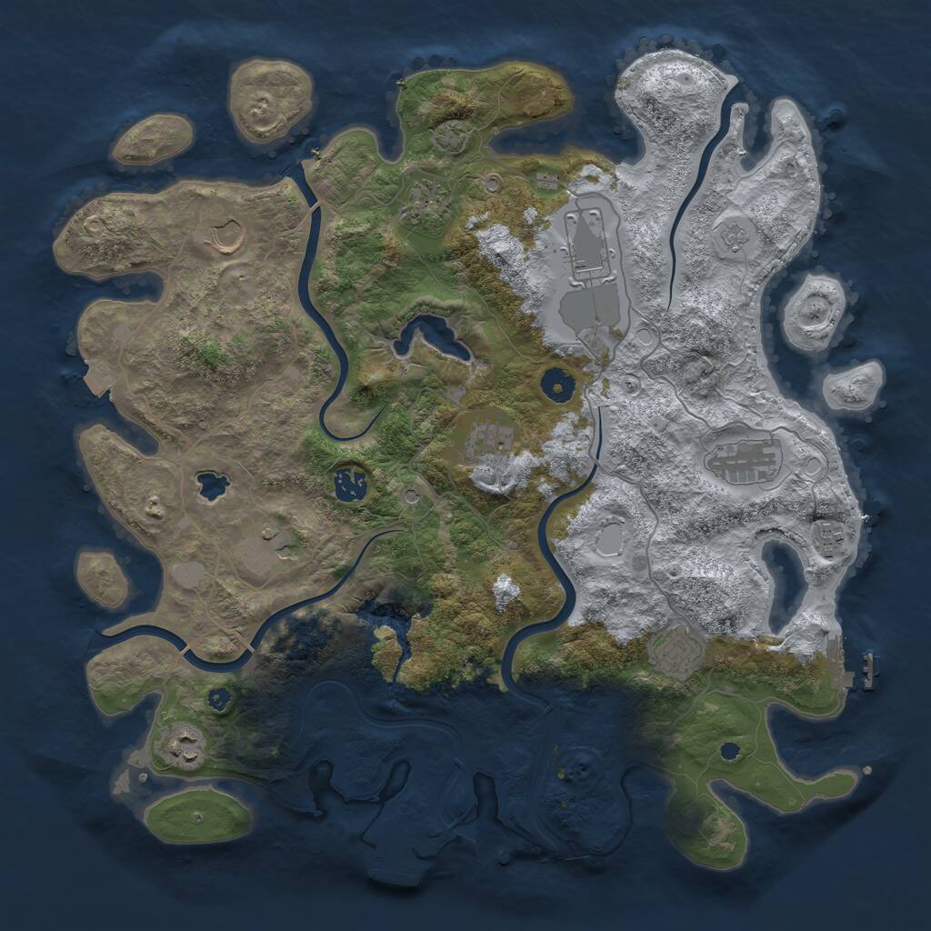Rust Map: Procedural Map, Size: 4120, Seed: 676888, 16 Monuments