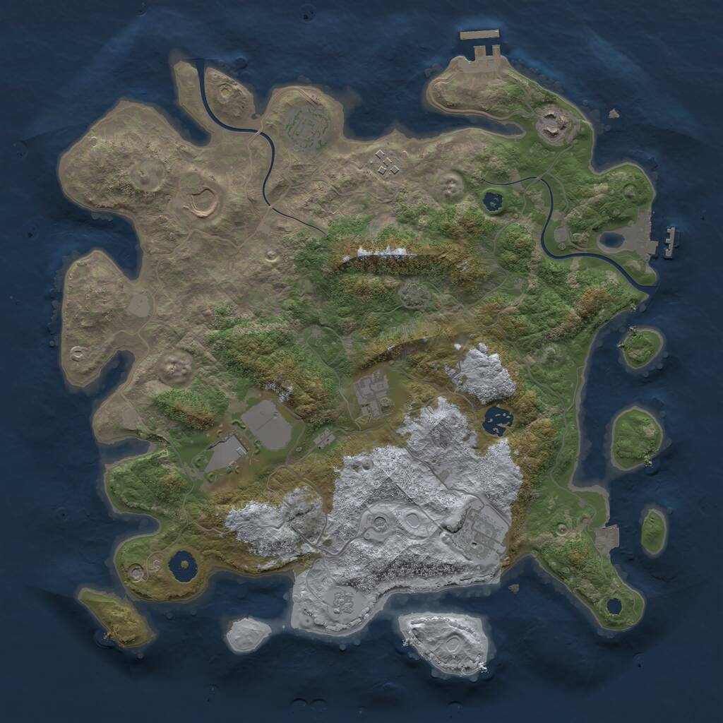 Rust Map: Procedural Map, Size: 3750, Seed: 331, 14 Monuments