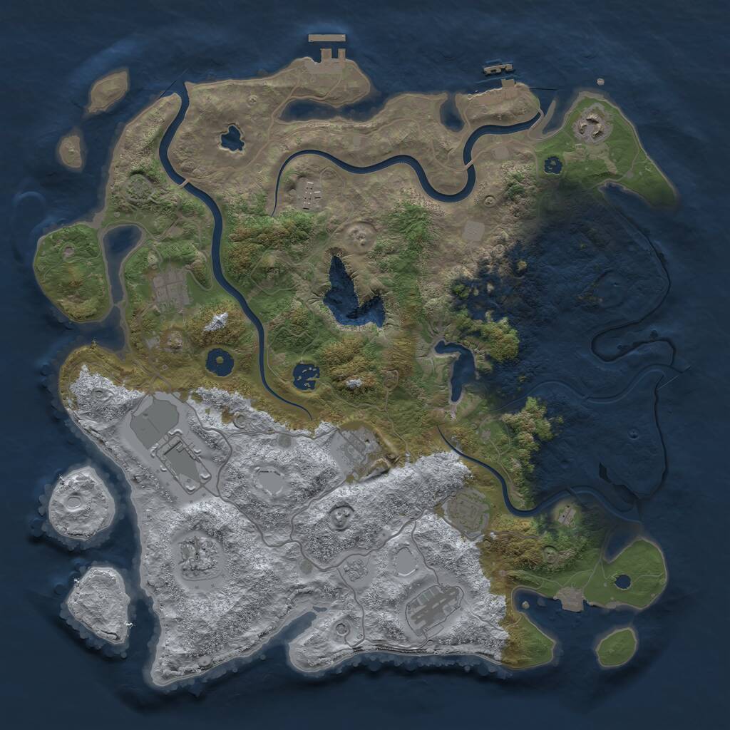 Rust Map: Procedural Map, Size: 4000, Seed: 19011206, 15 Monuments