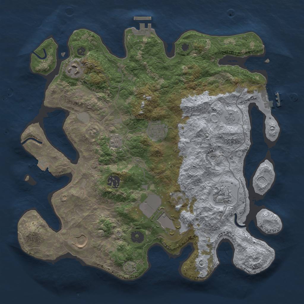 Rust Map: Procedural Map, Size: 3500, Seed: 5602048, 15 Monuments