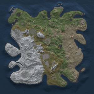 Thumbnail Rust Map: Procedural Map, Size: 3500, Seed: 2021251675, 18 Monuments