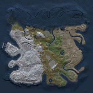Thumbnail Rust Map: Procedural Map, Size: 3500, Seed: 2021251675, 12 Monuments