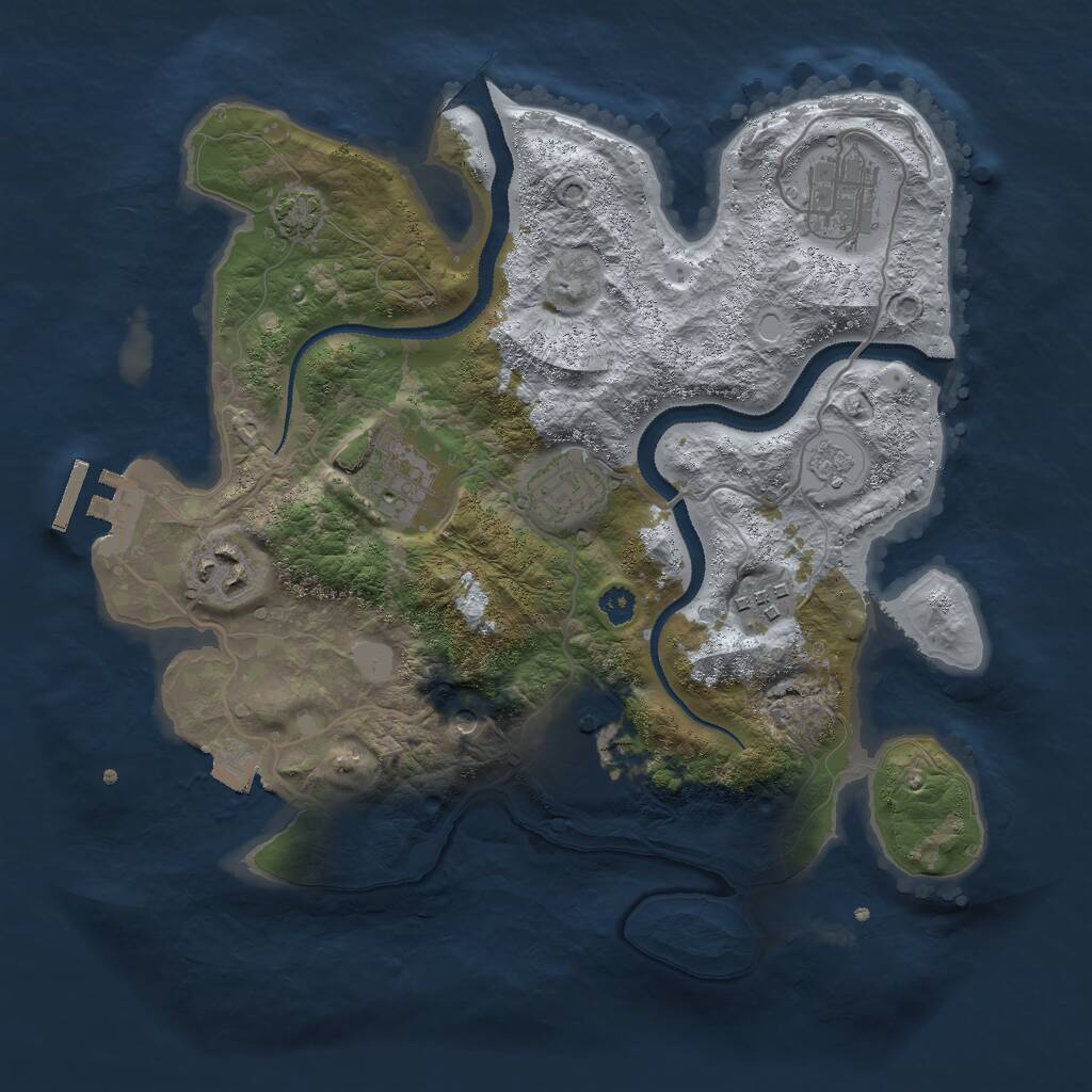 Rust Map: Procedural Map, Size: 3000, Seed: 23935, 11 Monuments