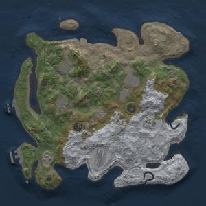 Thumbnail Rust Map: Procedural Map, Size: 3600, Seed: 990299, 17 Monuments