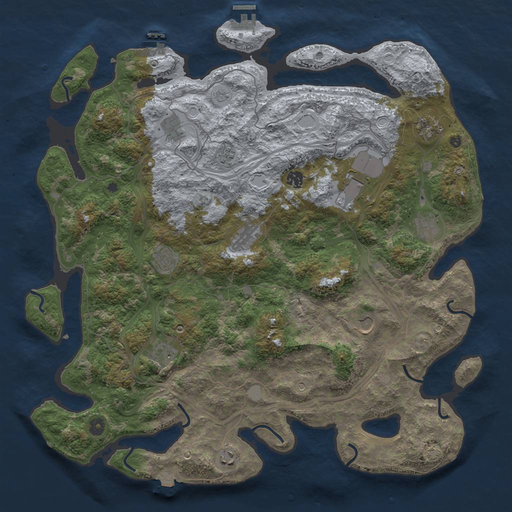 Rust Map: Procedural Map, Size: 4500, Seed: 898862997, 19 Monuments