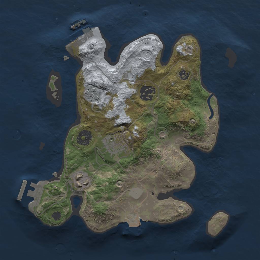 Rust Map: Procedural Map, Size: 2500, Seed: 6093, 9 Monuments