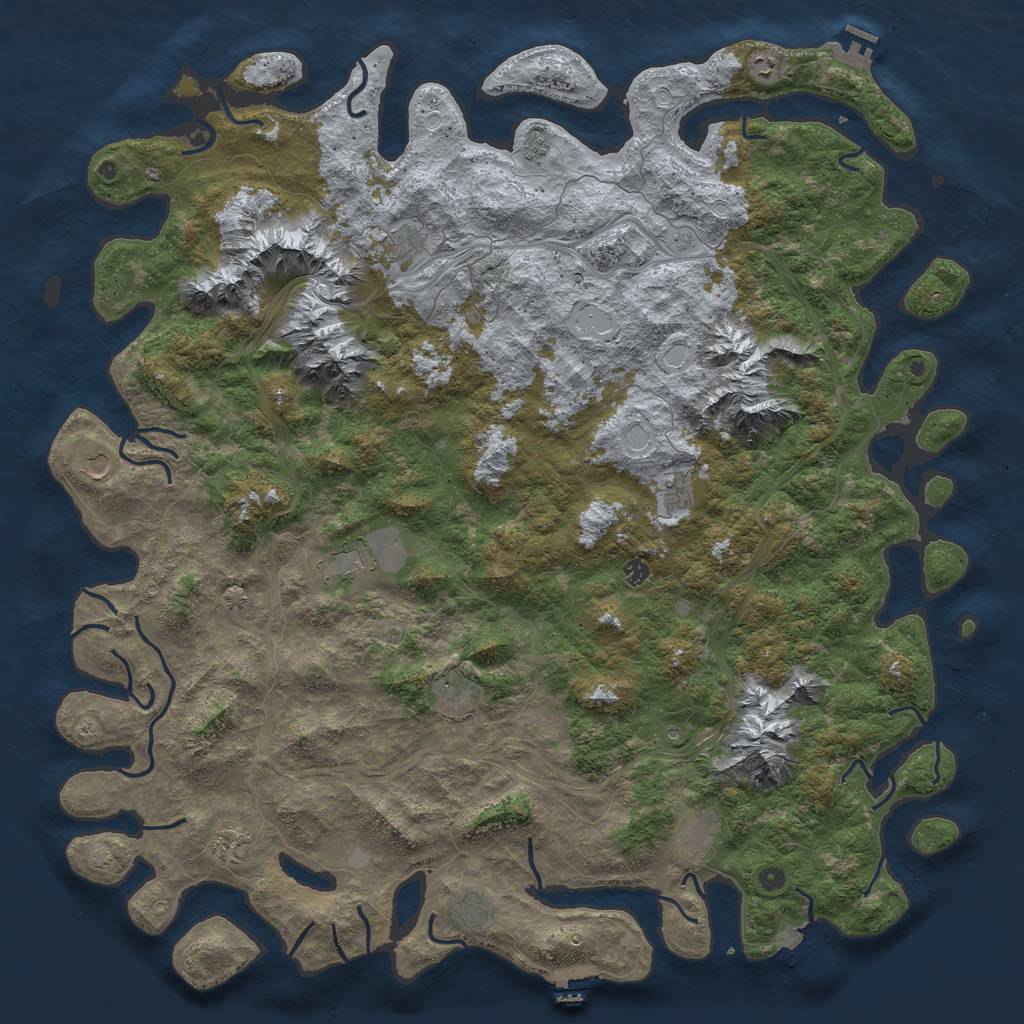 Rust Map: Procedural Map, Size: 6000, Seed: 356278, 19 Monuments