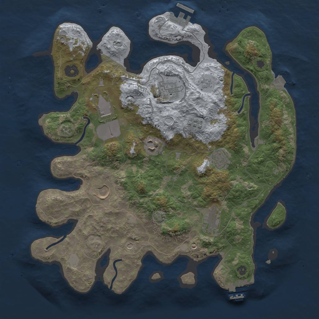 Rust Map: Procedural Map, Size: 3500, Seed: 104584834, 15 Monuments