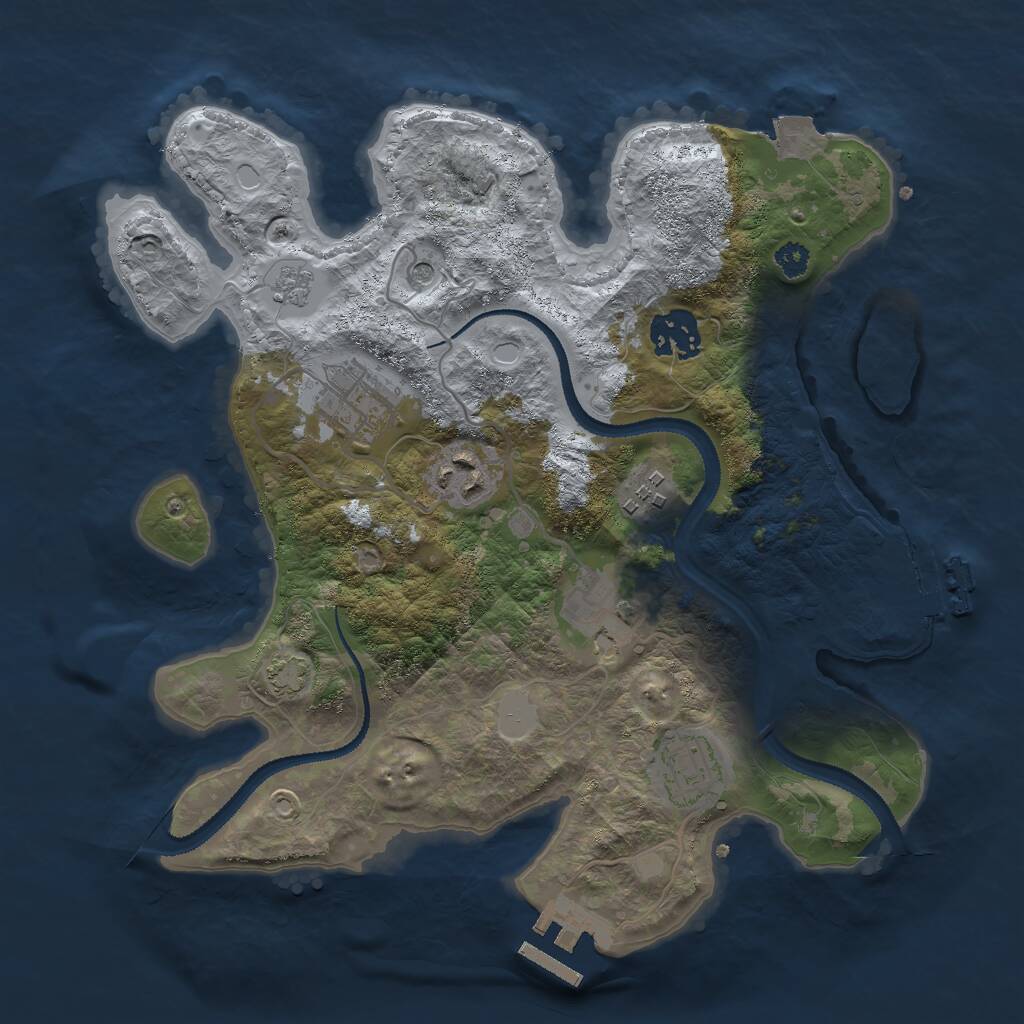 Rust Map: Procedural Map, Size: 3000, Seed: 1235715434, 12 Monuments