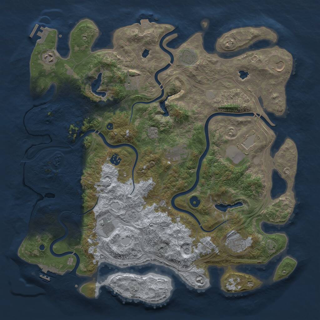 Rust Map: Procedural Map, Size: 4500, Seed: 315686138, 16 Monuments