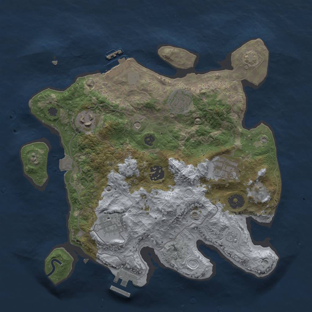 Rust Map: Procedural Map, Size: 3000, Seed: 40182, 13 Monuments