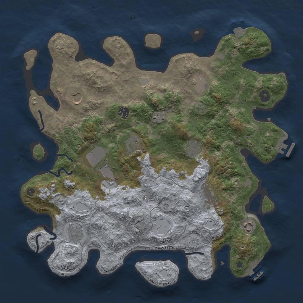 Rust Map: Procedural Map, Size: 4000, Seed: 89618, 18 Monuments