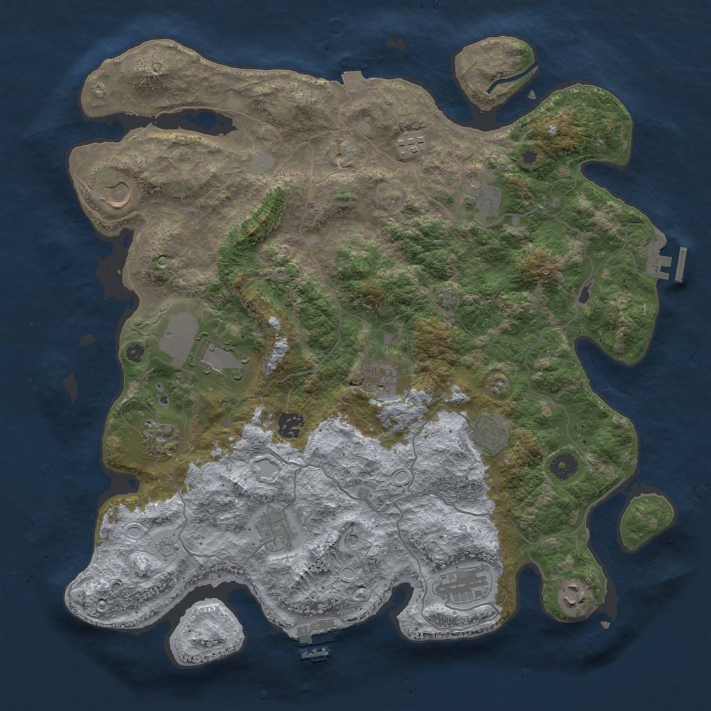 Rust Map: Procedural Map, Size: 4096, Seed: 44450026, 19 Monuments