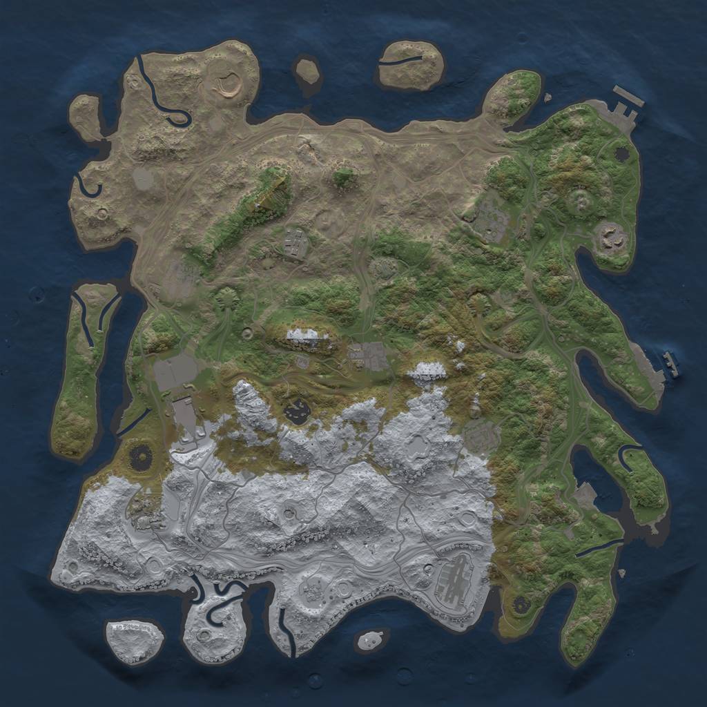 Rust Map: Procedural Map, Size: 4250, Seed: 790091904, 19 Monuments