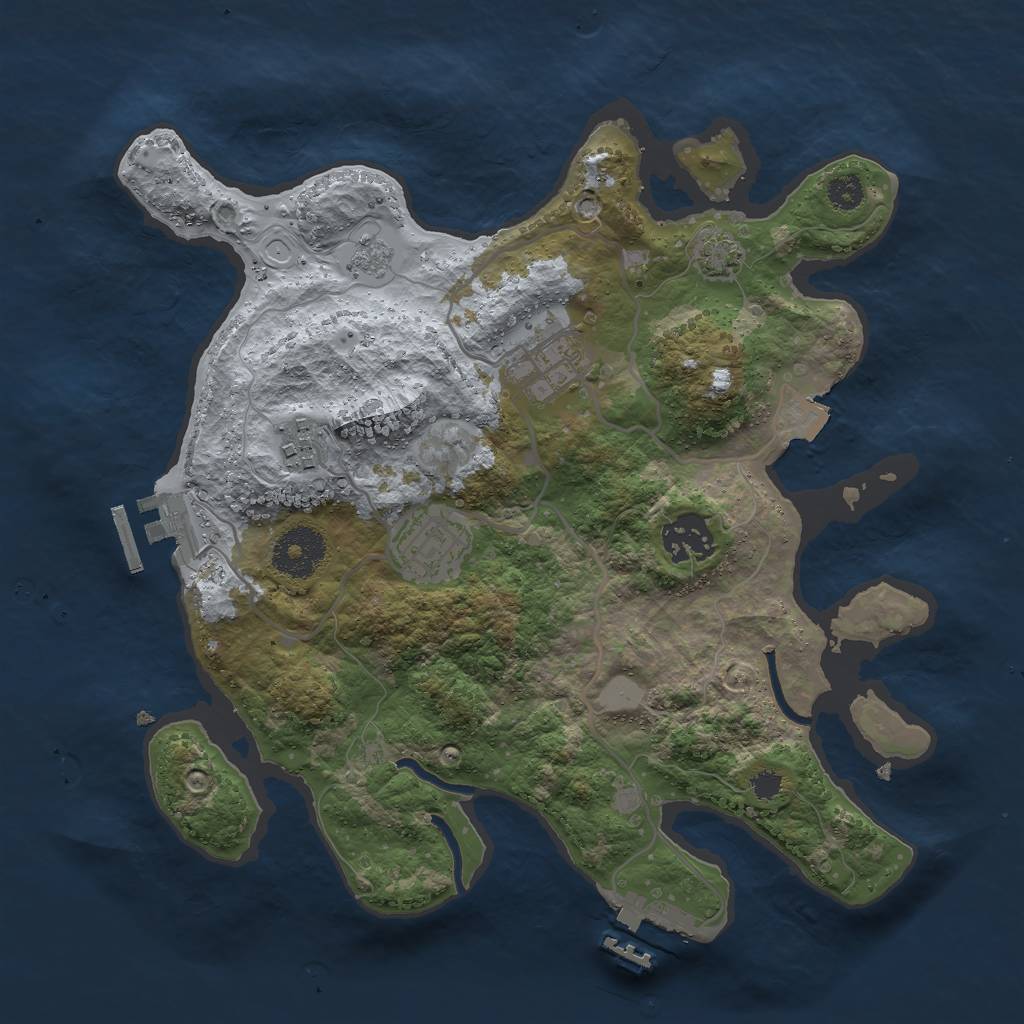 Rust Map: Procedural Map, Size: 3000, Seed: 768434412, 11 Monuments