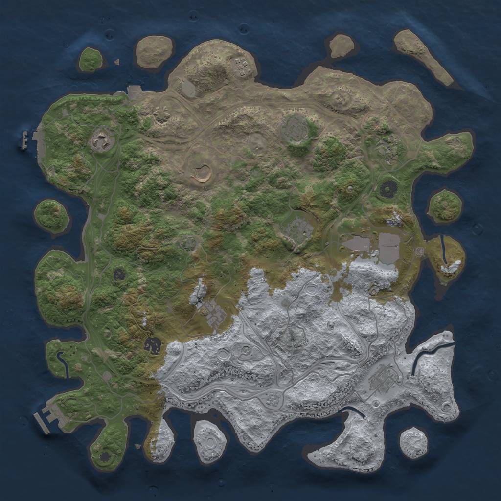 Rust Map: Procedural Map, Size: 4250, Seed: 1737, 18 Monuments