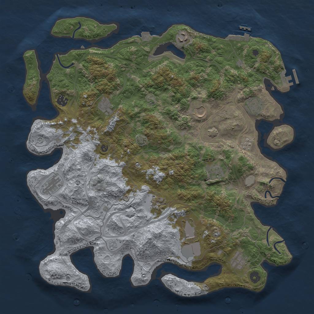 Rust Map: Procedural Map, Size: 4250, Seed: 2064848, 19 Monuments