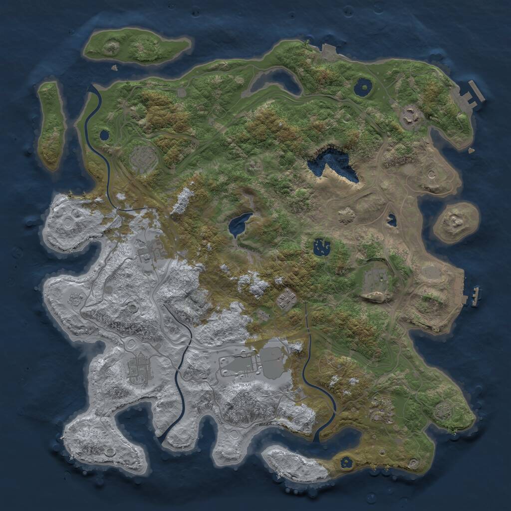 Rust Map: Procedural Map, Size: 4250, Seed: 2064848, 15 Monuments