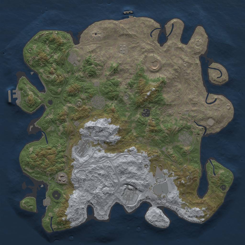 Rust Map: Procedural Map, Size: 4250, Seed: 67557322, 18 Monuments