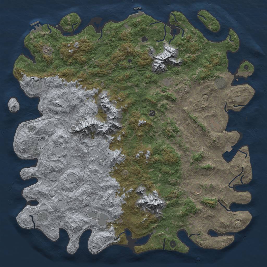 Rust Map: Procedural Map, Size: 6000, Seed: 1567153990, 19 Monuments