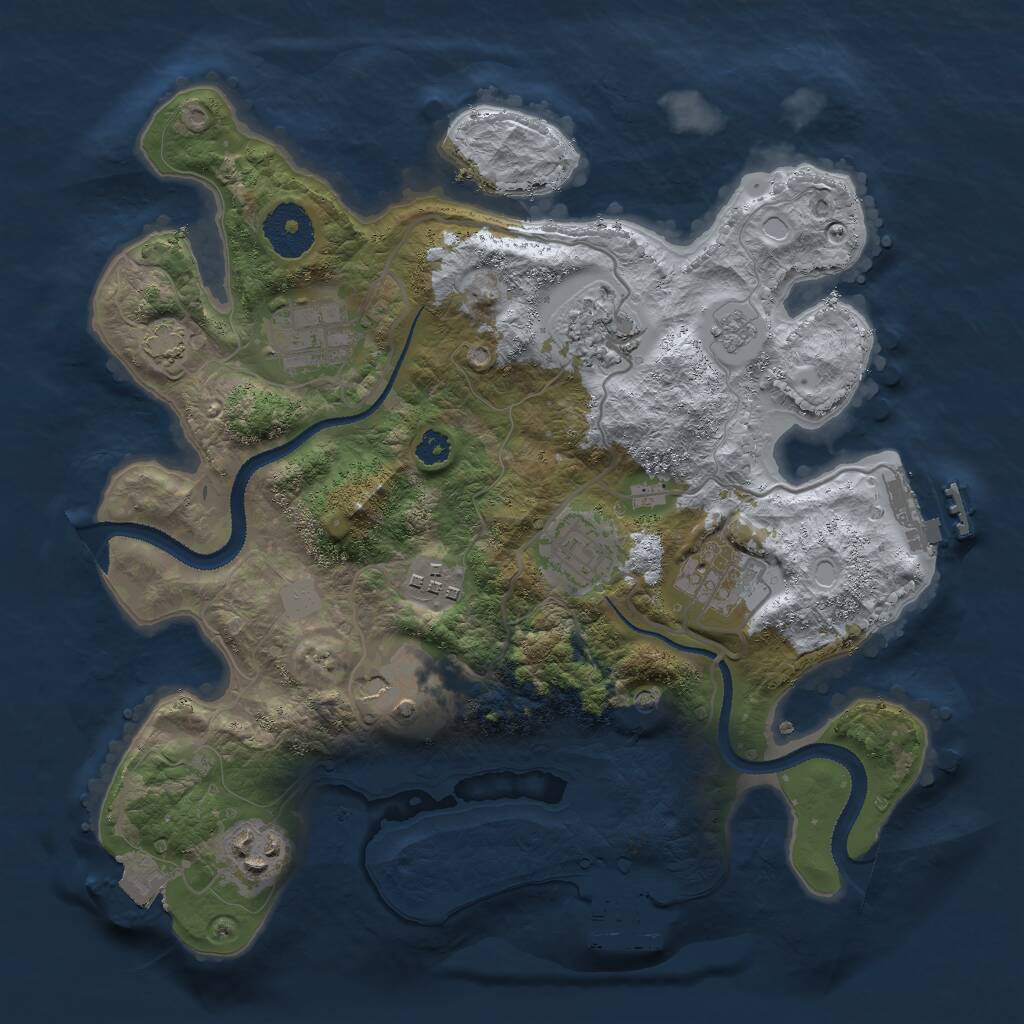 Rust Map: Procedural Map, Size: 3000, Seed: 1442931293, 13 Monuments