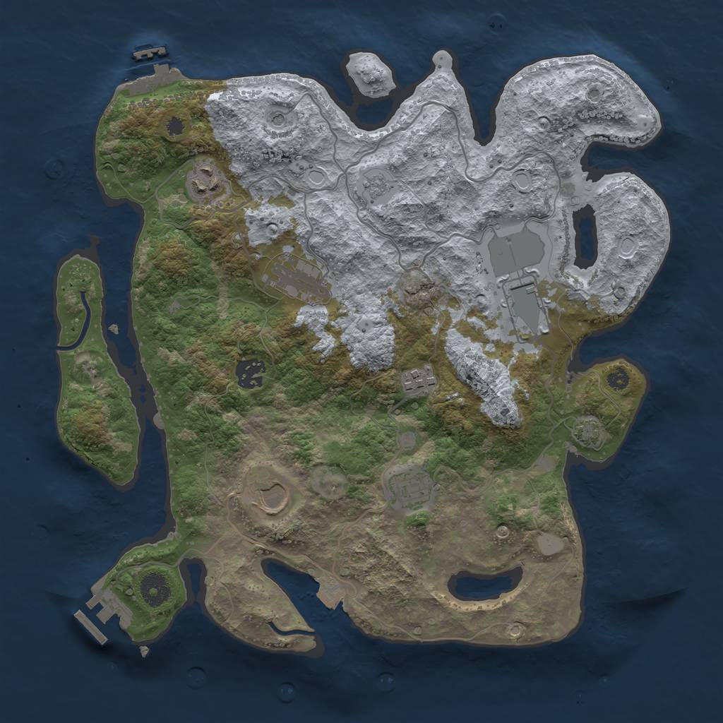 Rust Map: Procedural Map, Size: 3500, Seed: 1880062500, 15 Monuments