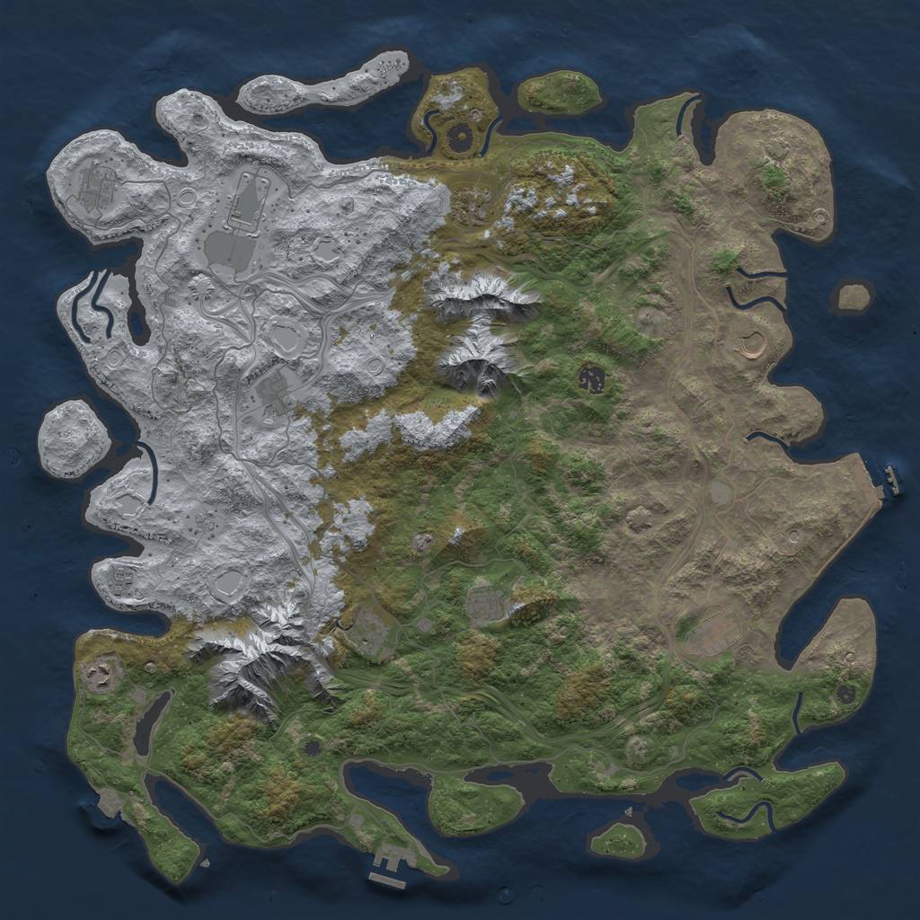 Rust Map: Procedural Map, Size: 5000, Seed: 1330596013, 19 Monuments