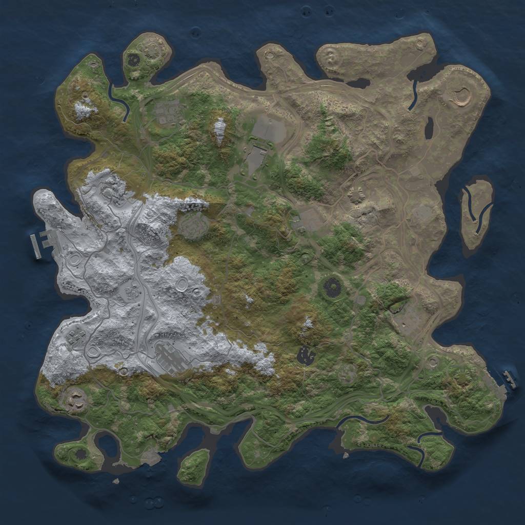 Rust Map: Procedural Map, Size: 4250, Seed: 1970757519, 19 Monuments