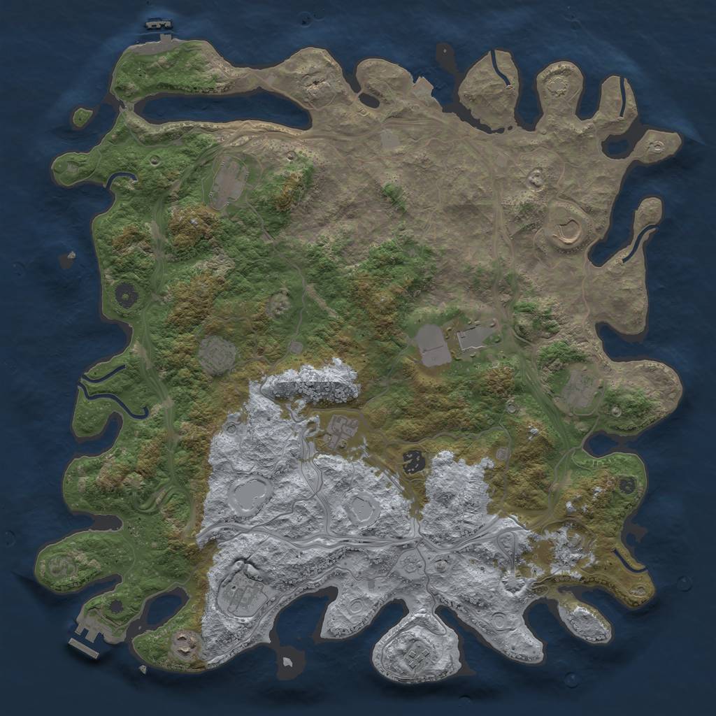 Rust Map: Procedural Map, Size: 4500, Seed: 182, 19 Monuments