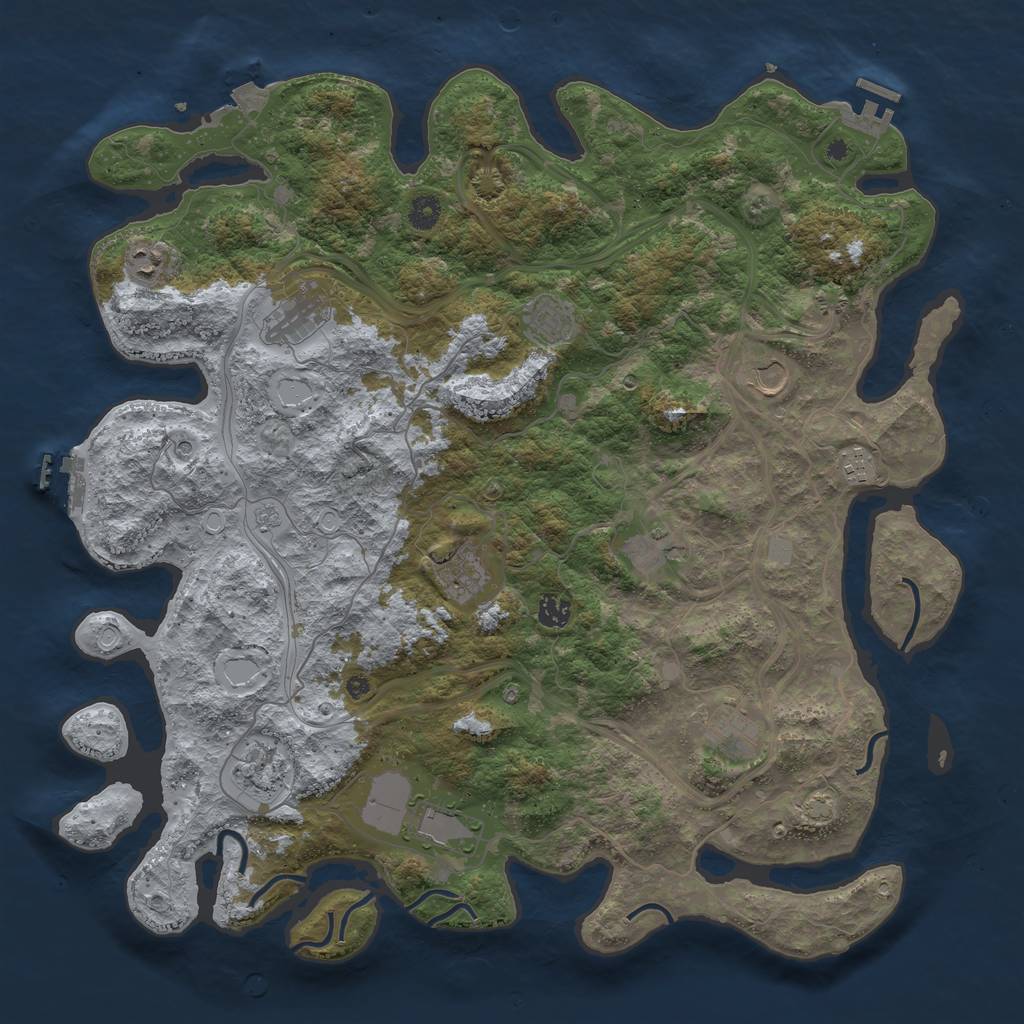 Rust Map: Procedural Map, Size: 4500, Seed: 405019289, 19 Monuments