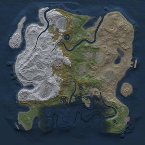 Thumbnail Rust Map: Procedural Map, Size: 3500, Seed: 93892599, 16 Monuments