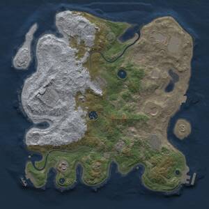 Thumbnail Rust Map: Procedural Map, Size: 3500, Seed: 93892599, 14 Monuments