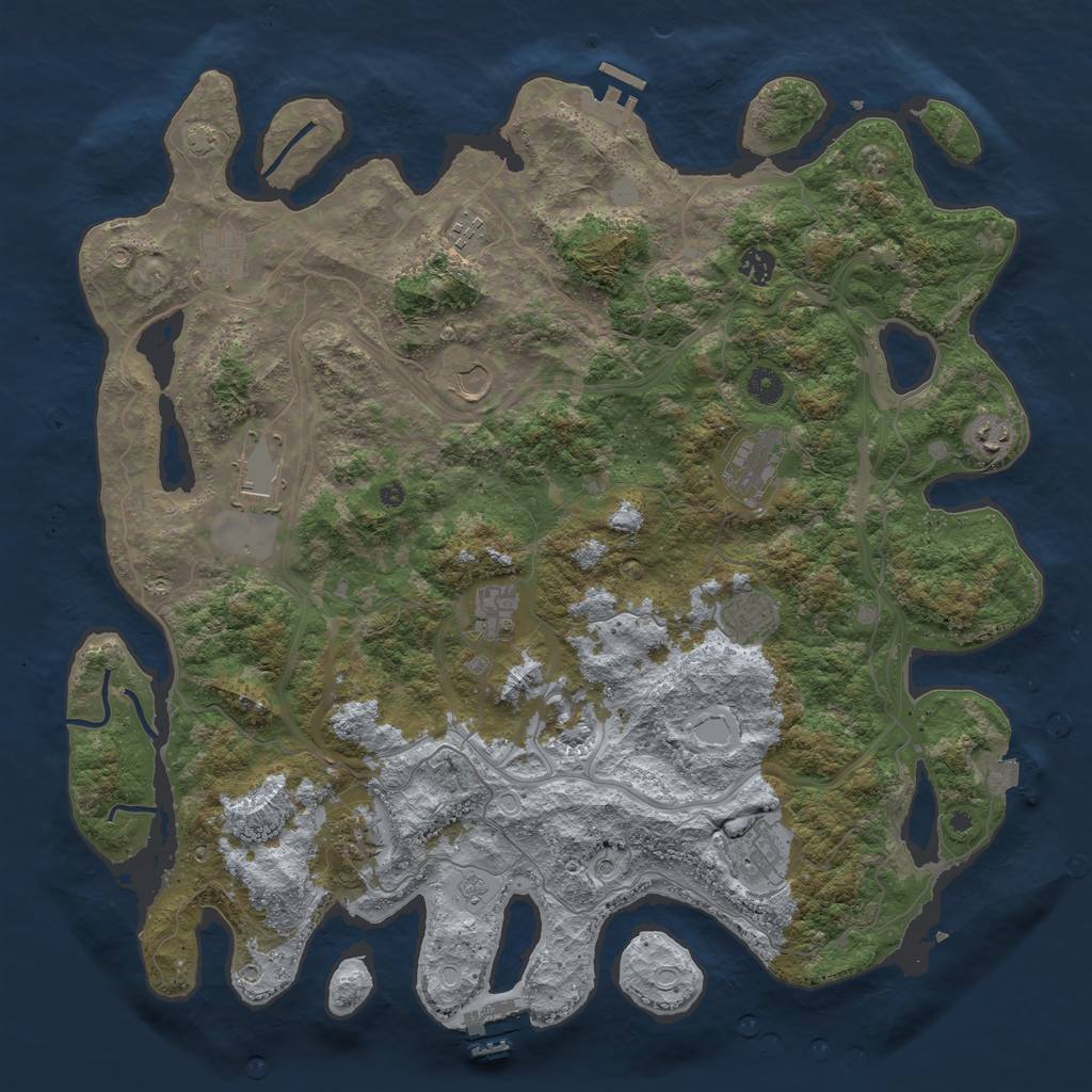 Rust Map: Procedural Map, Size: 4500, Seed: 674879047, 19 Monuments